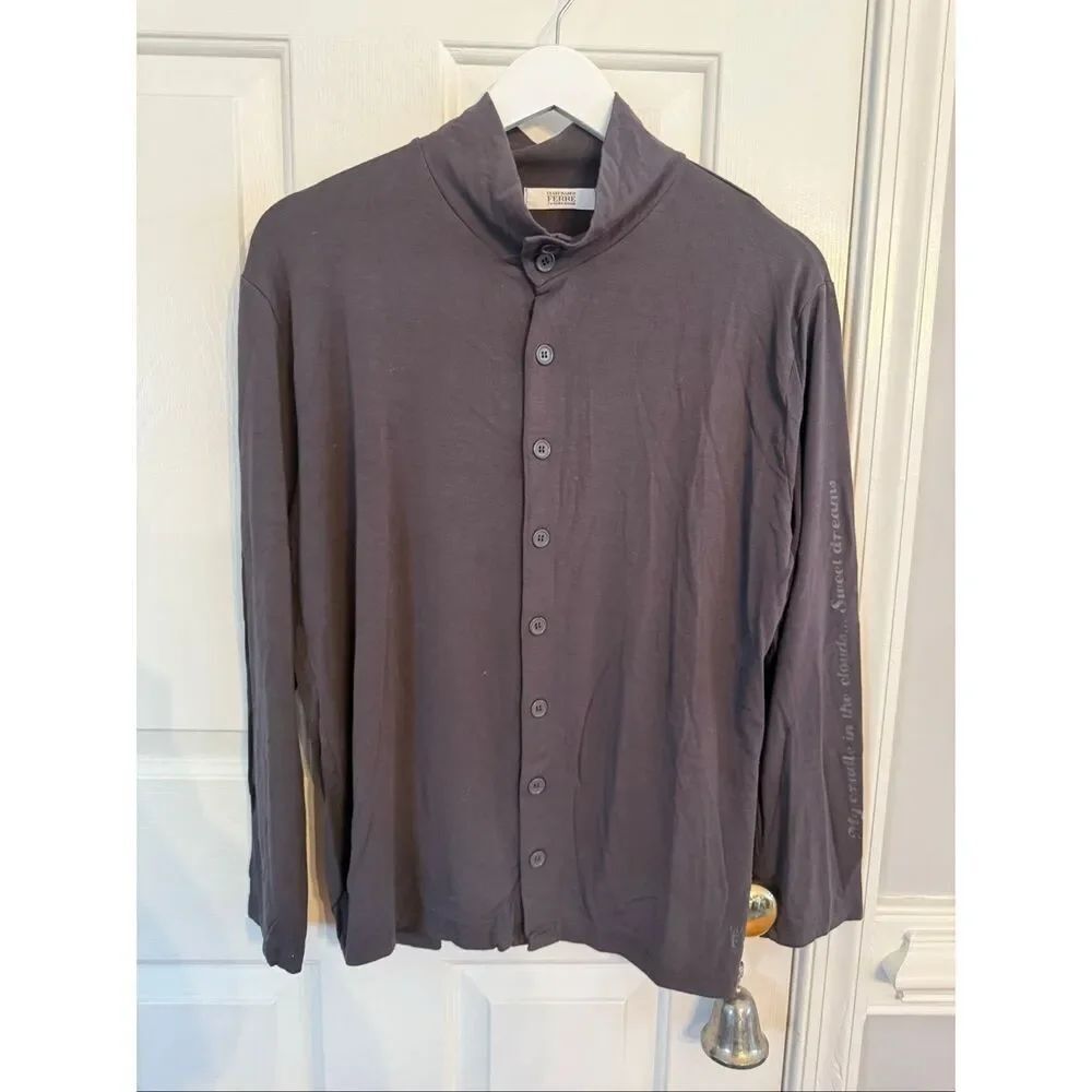 Gianfranco Ferre for Korean Air Luxury Lyocel High Neck Pajama Top sz XL EUC